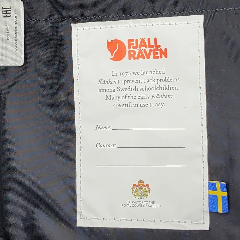 Fjallraven Kanke Water Resistant Black Travel School 13
